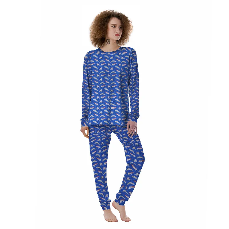 Axolotl Blue Print Pattern Women's Pajamas