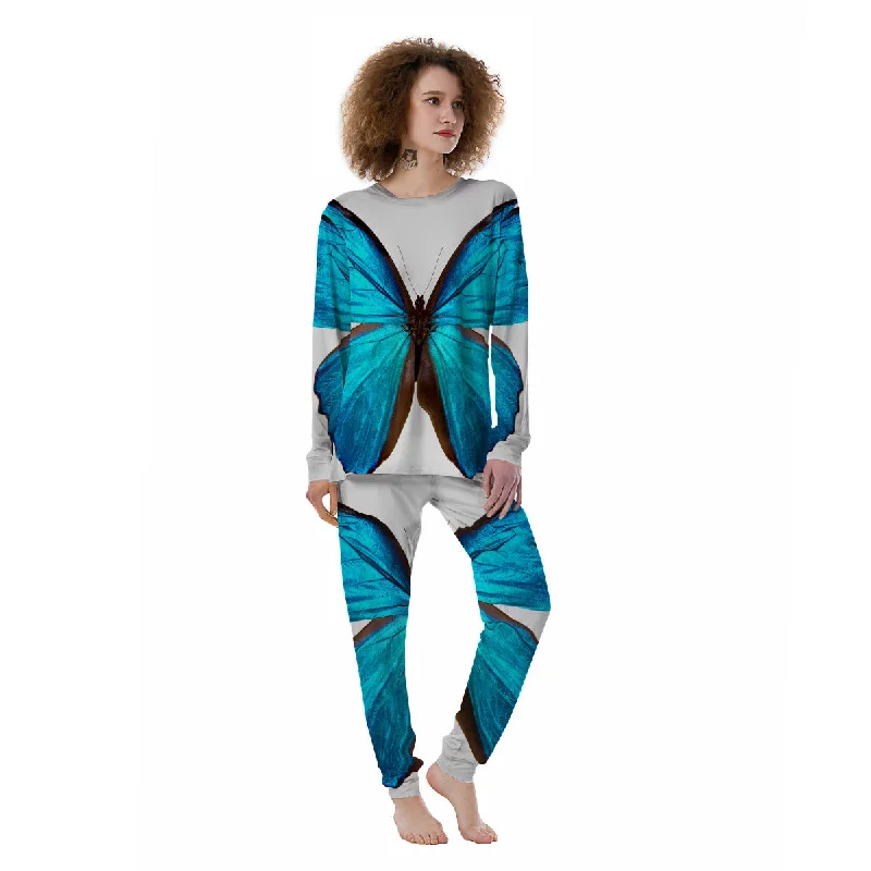 Butterfly Wings Blue Monarch Print Women's Pajamas