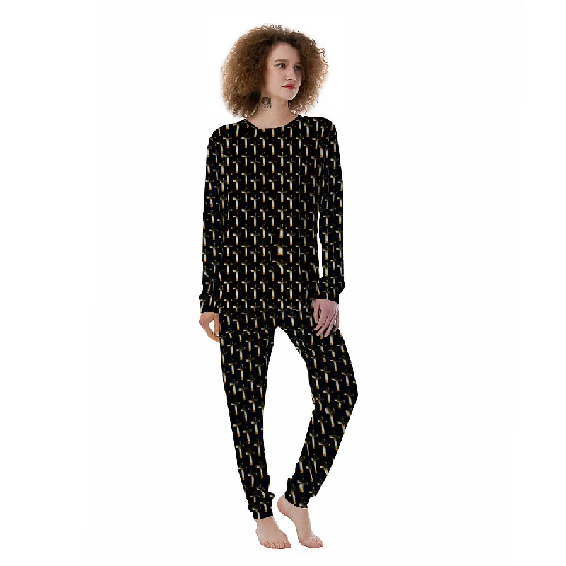 Christian Cross Print Pattern Women's Pajamas