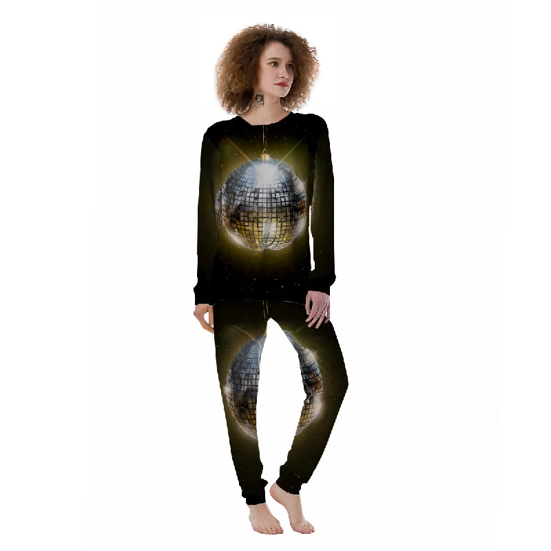 Disco Ball In Night Party Print Women's Pajamas