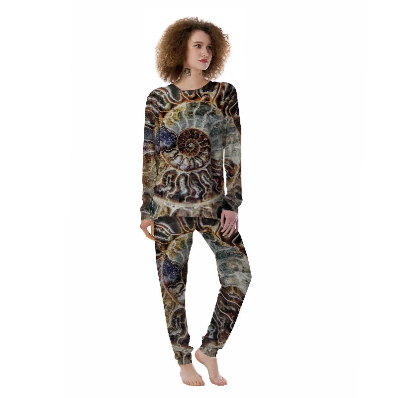 Fossil Ammonite Print Women's Pajamas