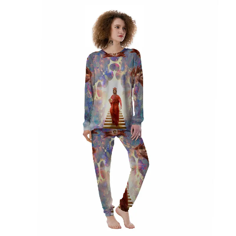 Jesus Christ From Heaven Print Women's Pajamas