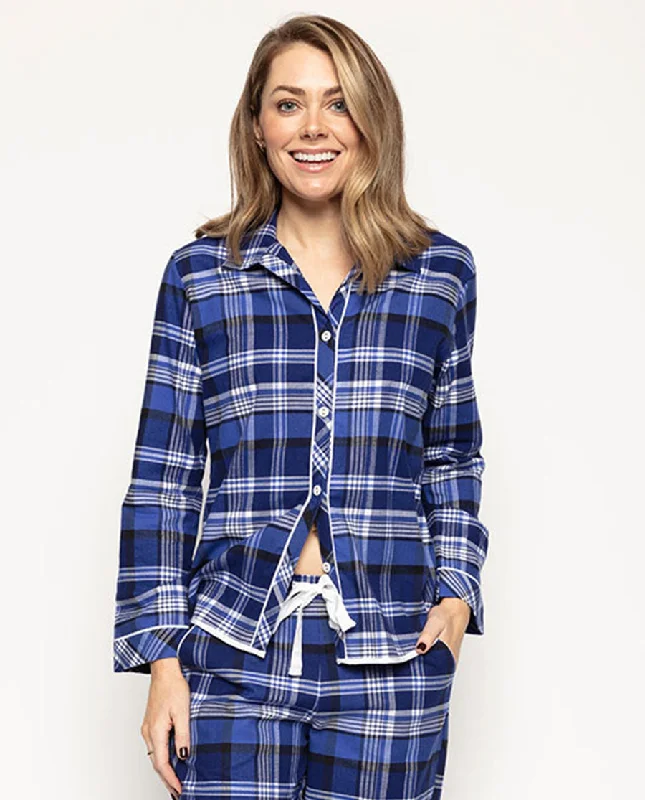 Riley Womens Brushed Check Pyjama Top