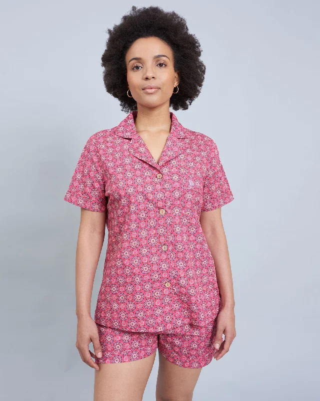 Womens Short Pyjamas Set Central Park Pink