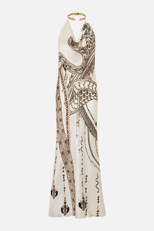 DRAPED LONG DRESS WITH NECKPIECE GODDESS ENERGY