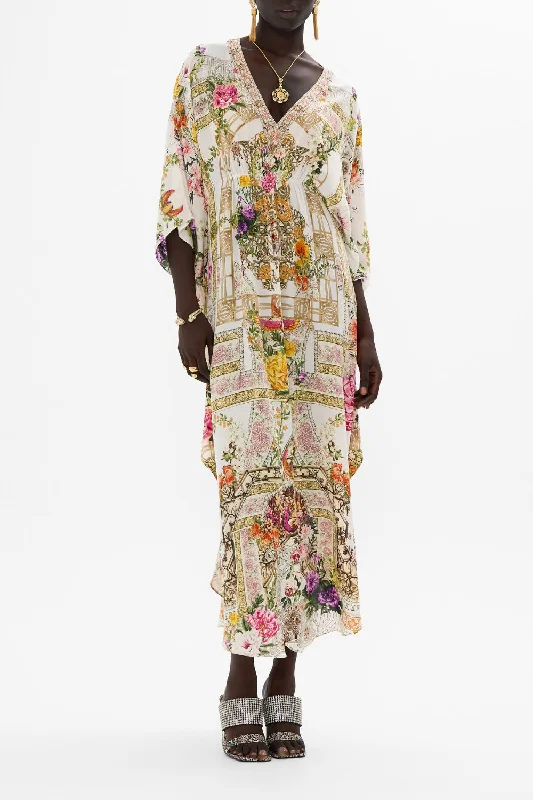 GATHERED WAIST KAFTAN EGYPTIAN ROSE