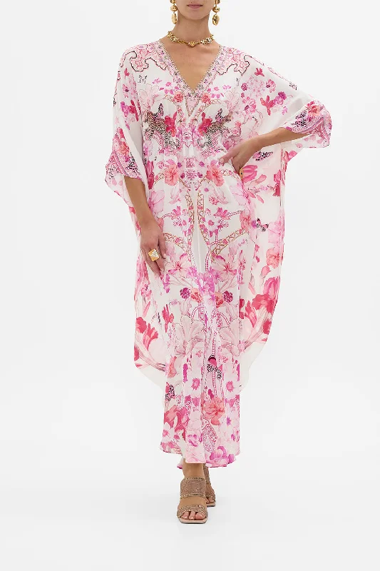 GATHERED WAIST KAFTAN BOTANICAL NOVELLA