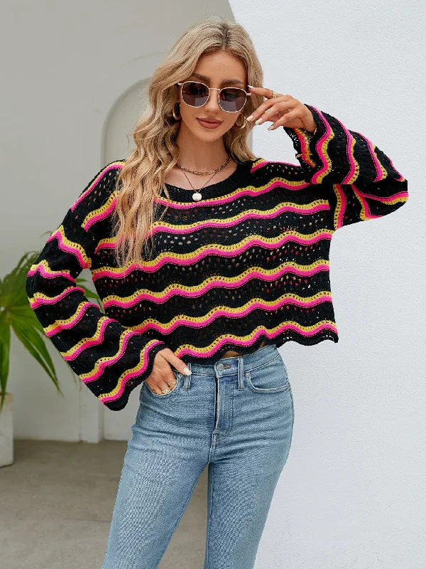 FZ Women's Knitted Striped Sweater