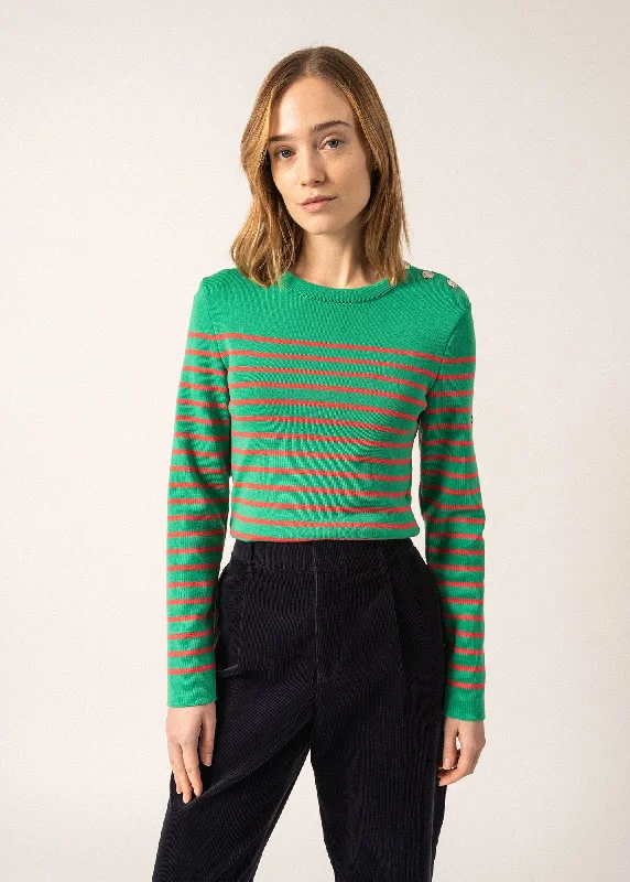 Pull marin rayé Marée - coupe ajustée, en maille de laine (TREFLE/DOLY)