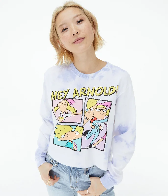 Aeropostale Long Sleeve Hey Arnold Tie-Dye Graphic Tee***