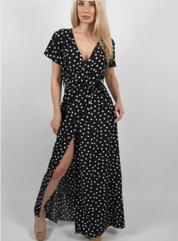 Lovely  Bohemia Floral V Neck Maxi Dress