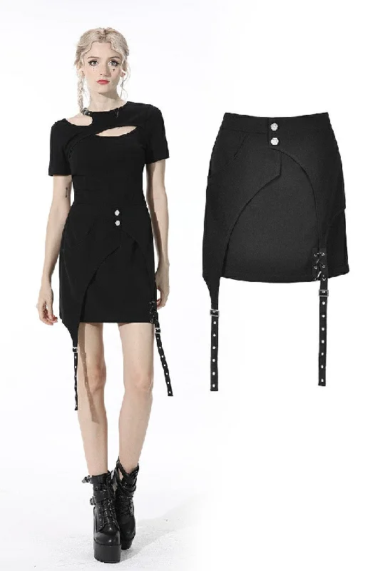 Punk lady asymmetrical mini skirt KW197