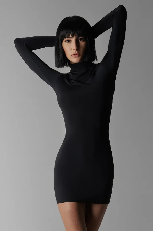 Pure Tentation Long Sleeve Dress Black