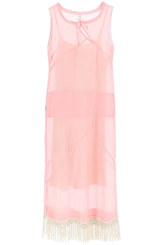 'stanni' Cotton And Silk Dress  - Pink