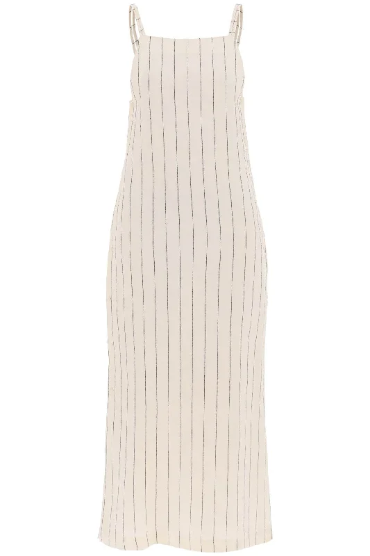 "striped Sleeveless Dress Et  - White