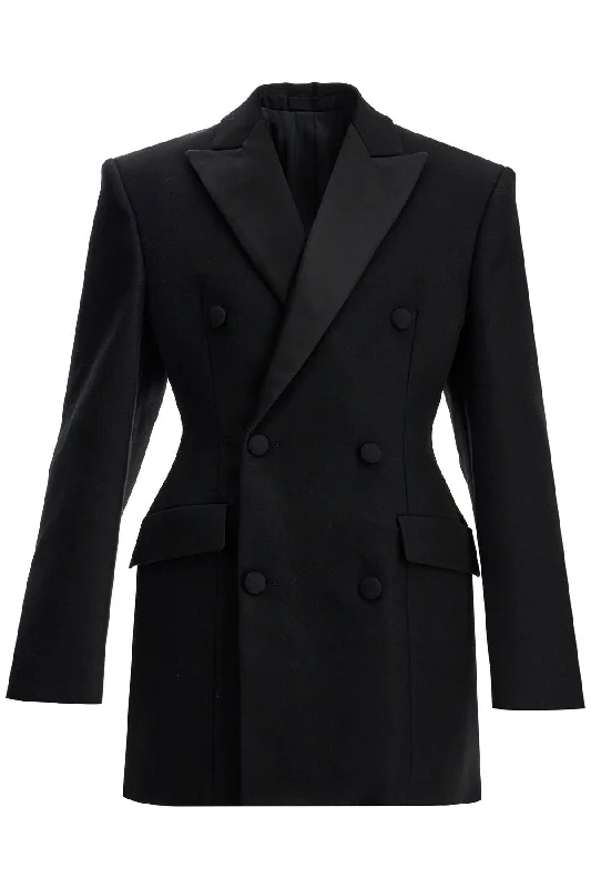 Double-breasted Blazer Dress  - Black