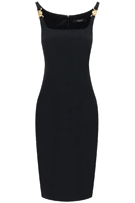 Stretch Cady Sheath Dress  - Black