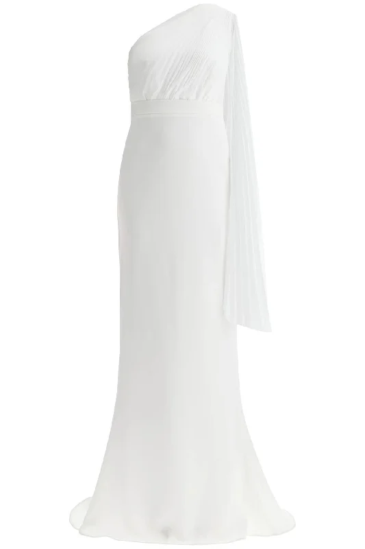 One-shoulder Chiffon And C  - White