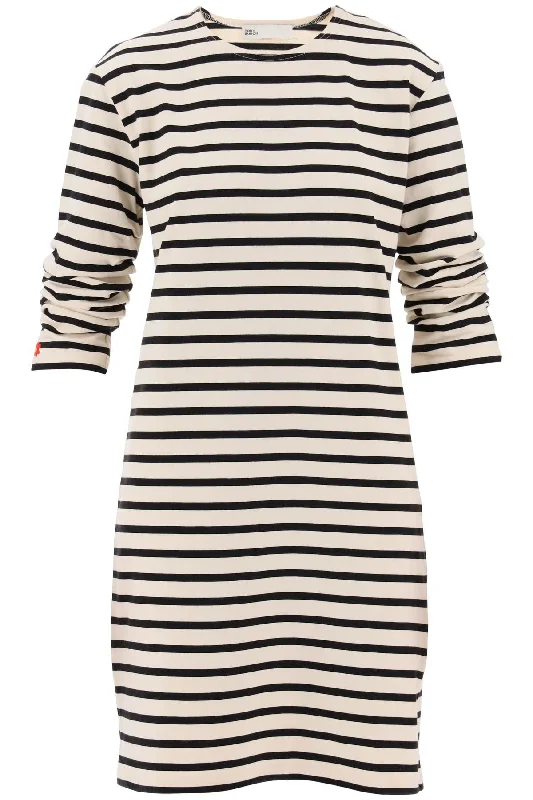 "striped Cotton Dress With Eight  - White