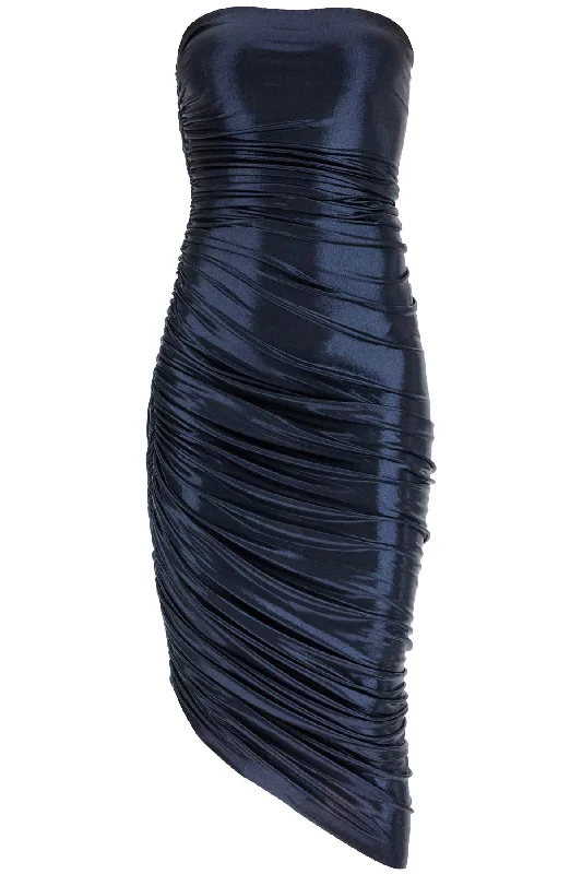 Diana Strapless Dress In Lycra  - Blue