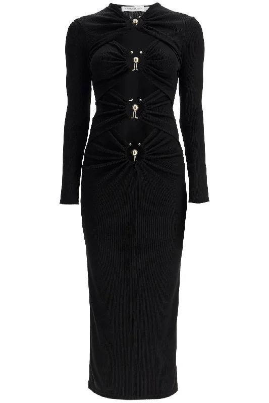 'cut Out Dress With Metallic Rings'  - Black