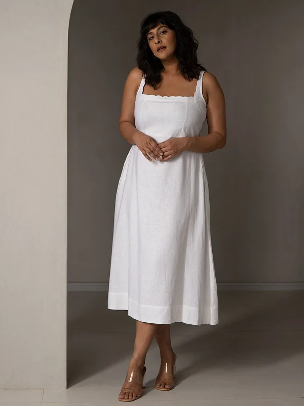 Amal Linen Day Dress White