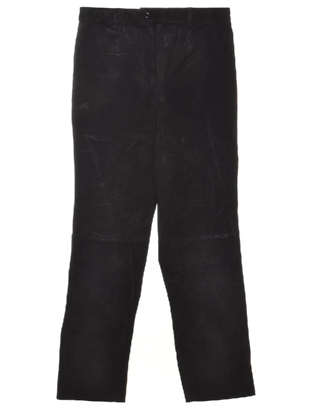 Black Suede Trousers - W31 L31