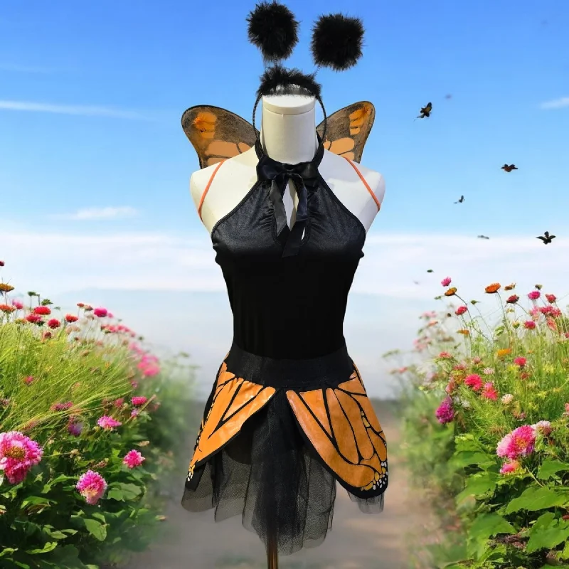 Butterfly Wings Costume Black Orange Adult