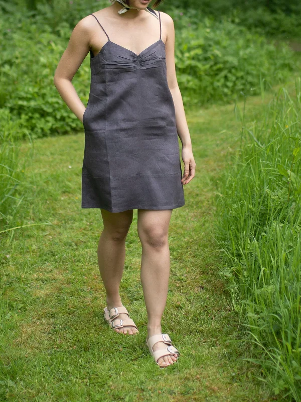 California Slip Dress Charcoal