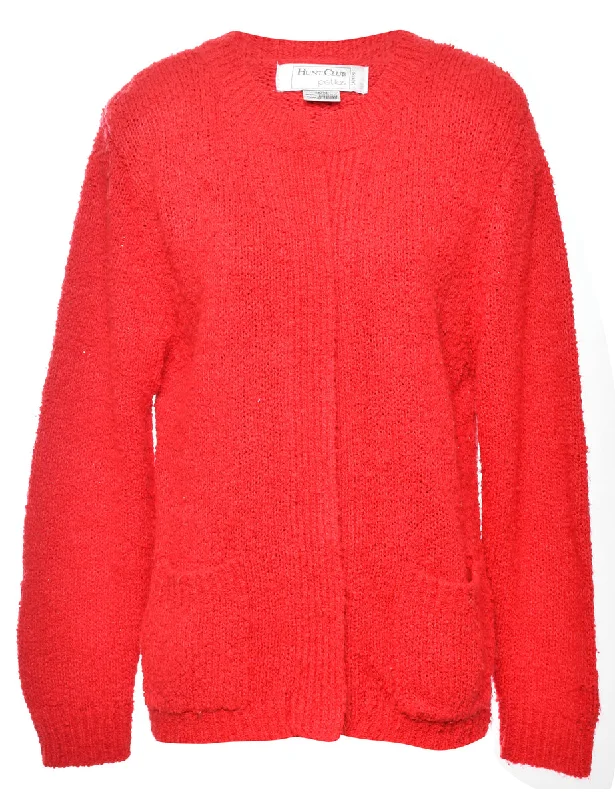 Classic Red Cardigan - M