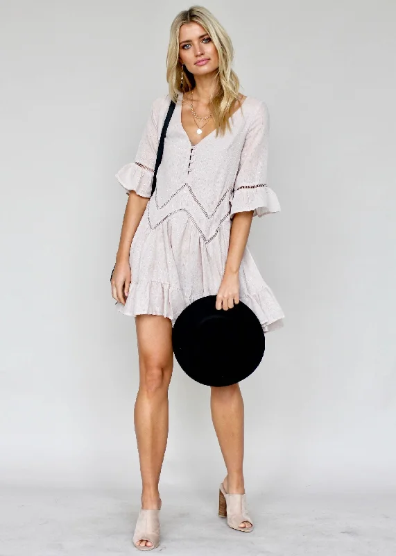 Crave More Swing Dress - Beige