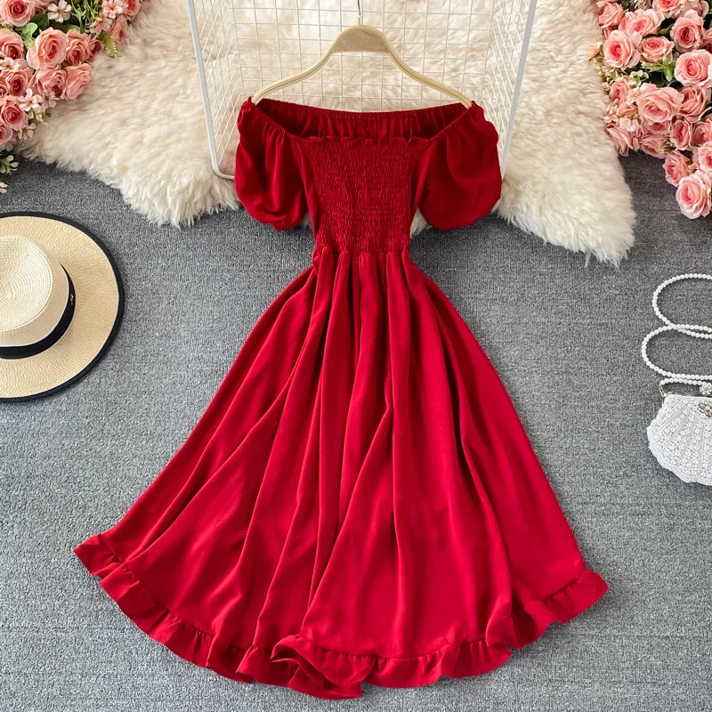 Cute A line high low dress fashion dress  622