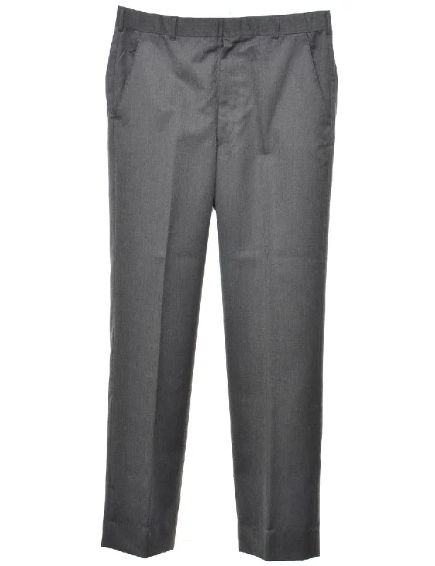 Dark Grey Straight-Leg Trousers - W34 L33