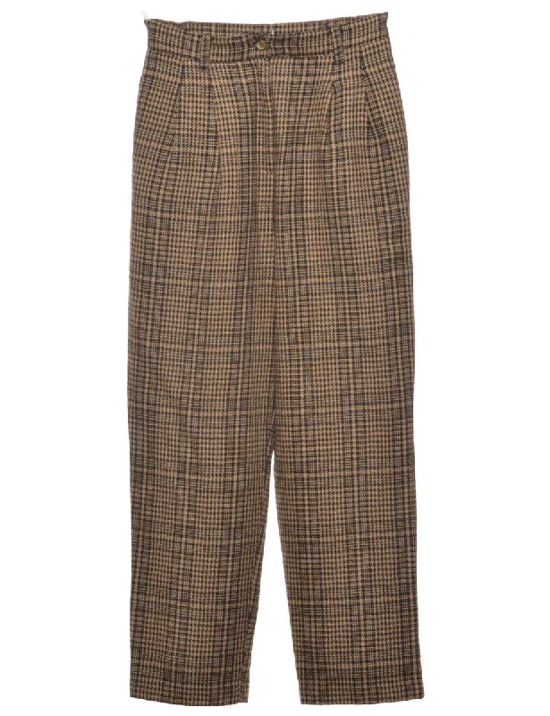 Dogtooth Black & Brown Trousers - W26 L27