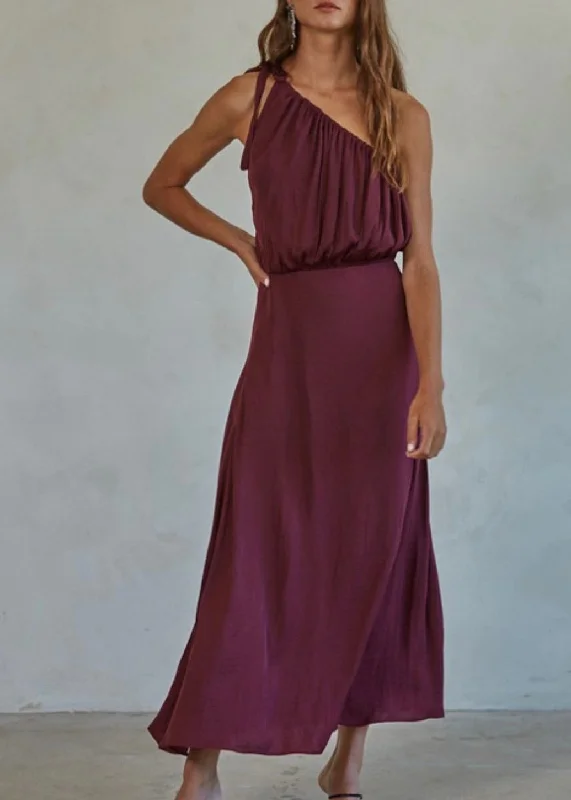 Merlot One Shoulder Dress