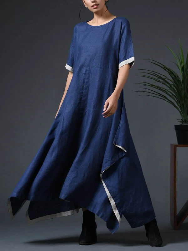 Handkerchief Dress Navy Blue