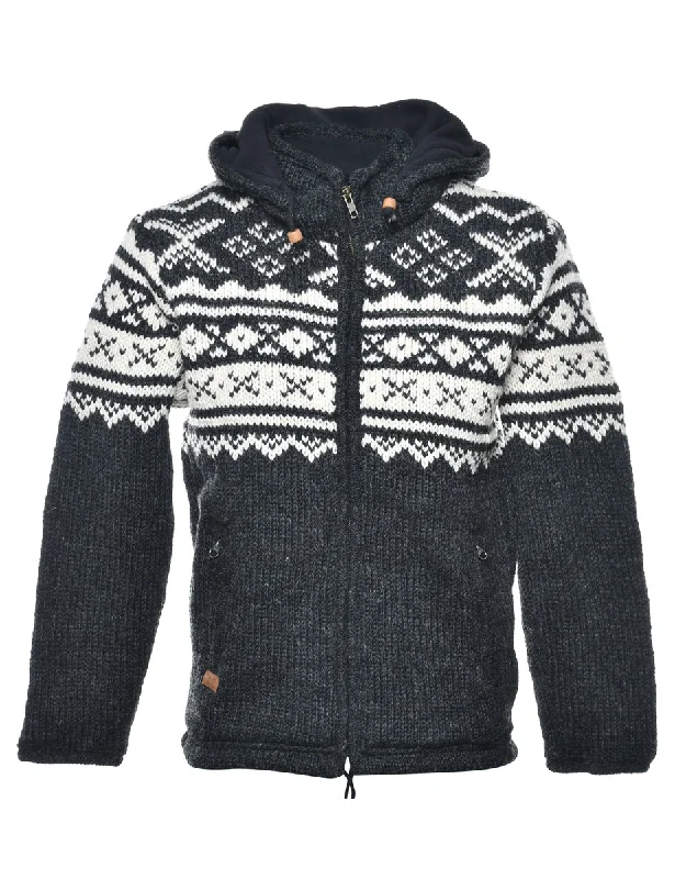 Hooded Nordic Cardigan - S