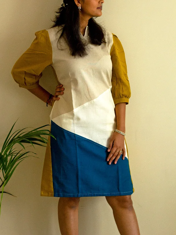 Khadi Pops Mustard Dress