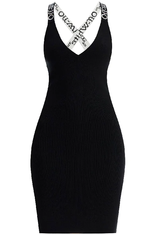 OFF-WHITE knitted dress with branded straps