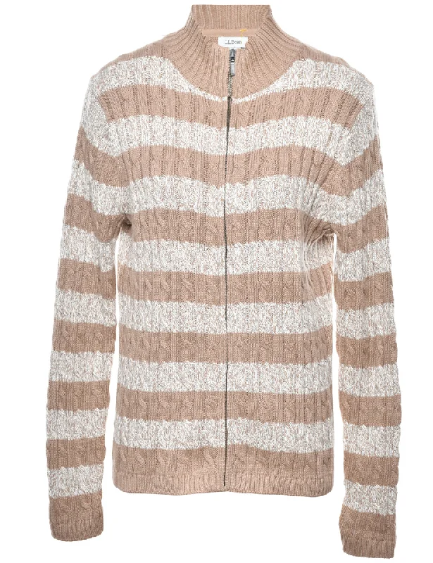 L.L. Bean Striped Cardigan - L