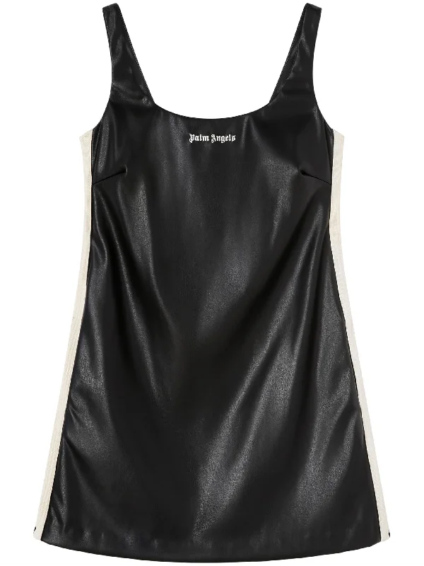 leather effect track dress