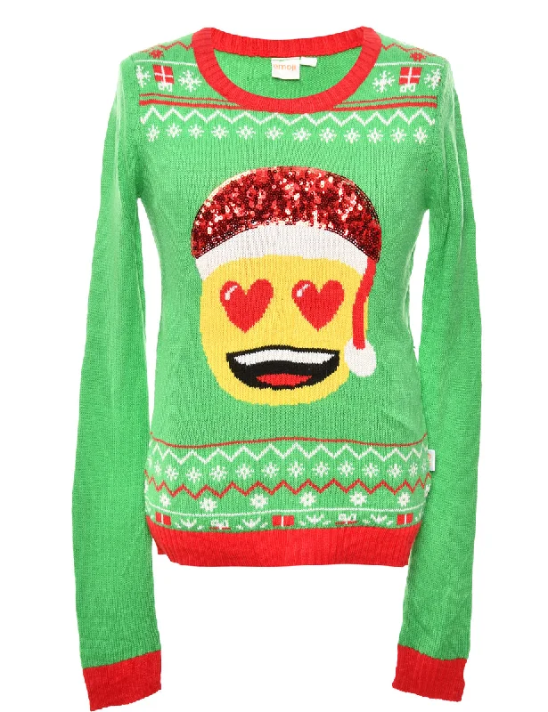 Light Green Christmas Jumper - S