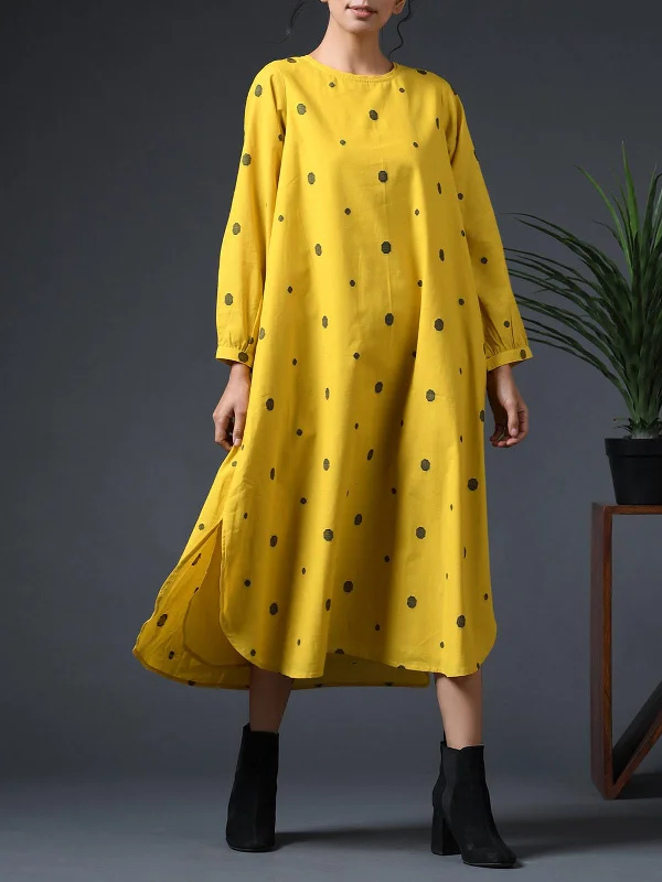 Lily Polka Dress Yellow