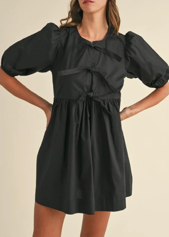 Louie Poplin Tie Front Dress