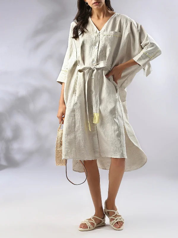 Mahogany Kimono Dress Oatmeal