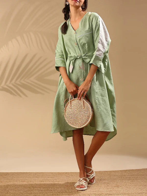 Mahogany Kimono Dress Sage Green