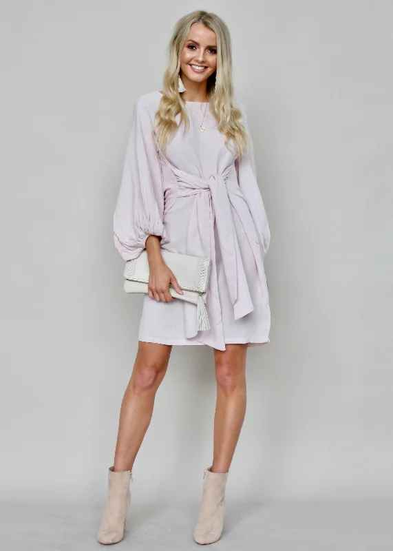 Maison Linen Tie Dress - Blush