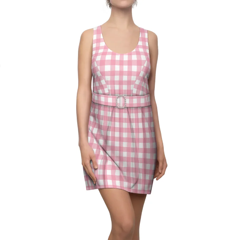 Margot Pink and White Plaid Dress, Doll Movie Costume