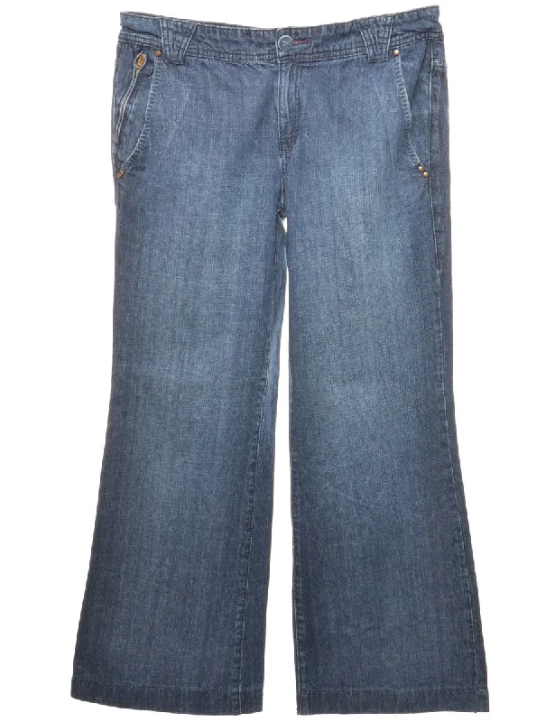 Medium Wash Wide Leg Jeans - W34 L28