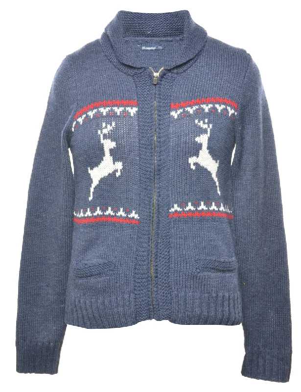 Navy Nordic Cardigan - S